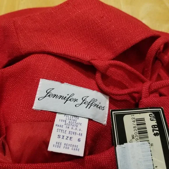 Vintage Jennifer Jeffries red long length open back formal red dress sz 6 - Picture 8 of 8